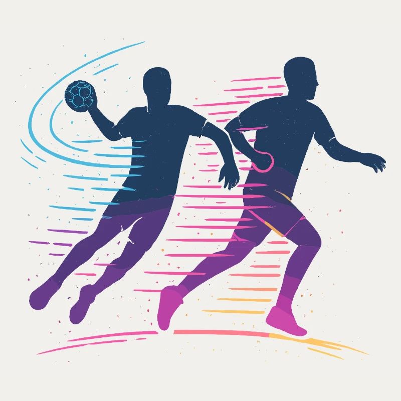 Handball Neon Player, Fast Attack, Team