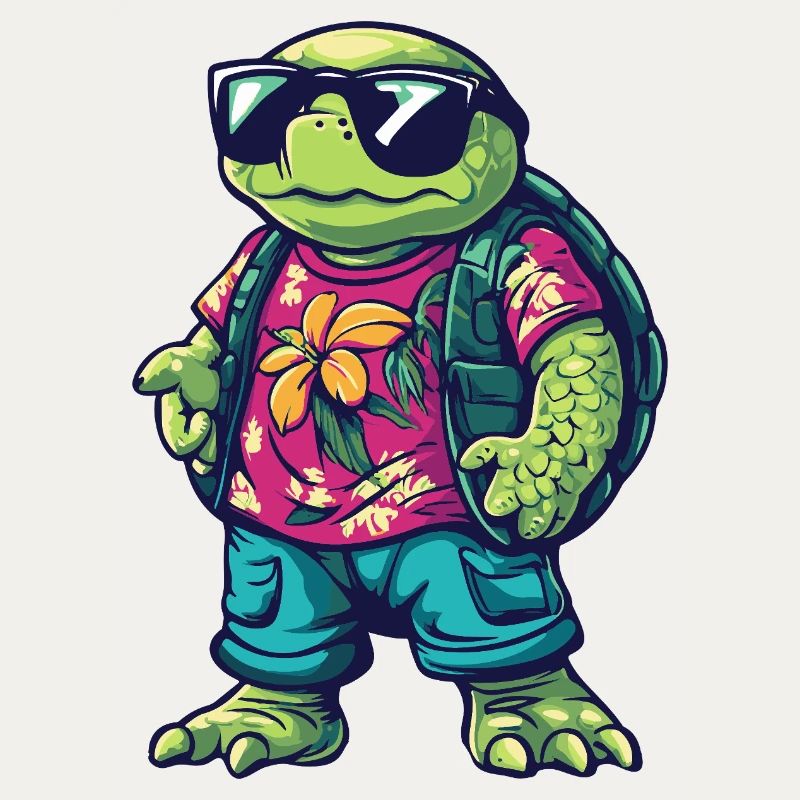 Schildkröte Comic Cool Sommer