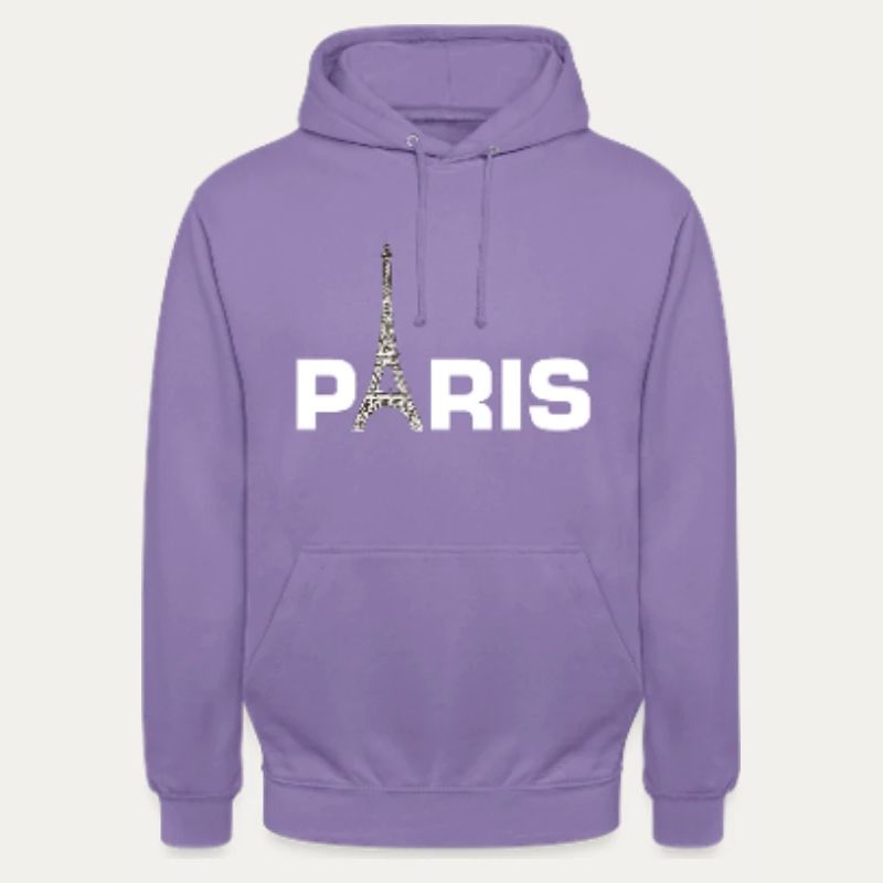 Paris Pullover Hoodie with Eiffel Tower