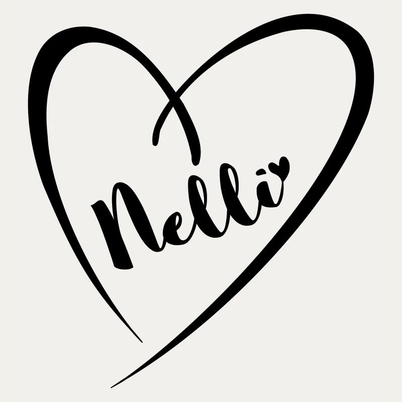 Nelli surname first name in heart frame