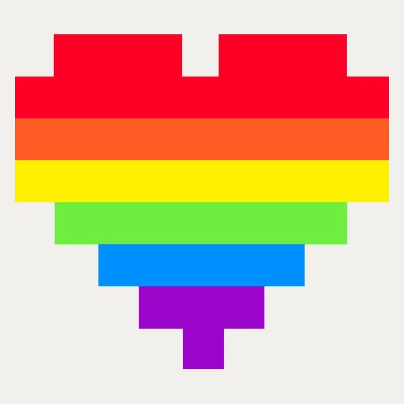 Pixel Heart Rainbow Flag
