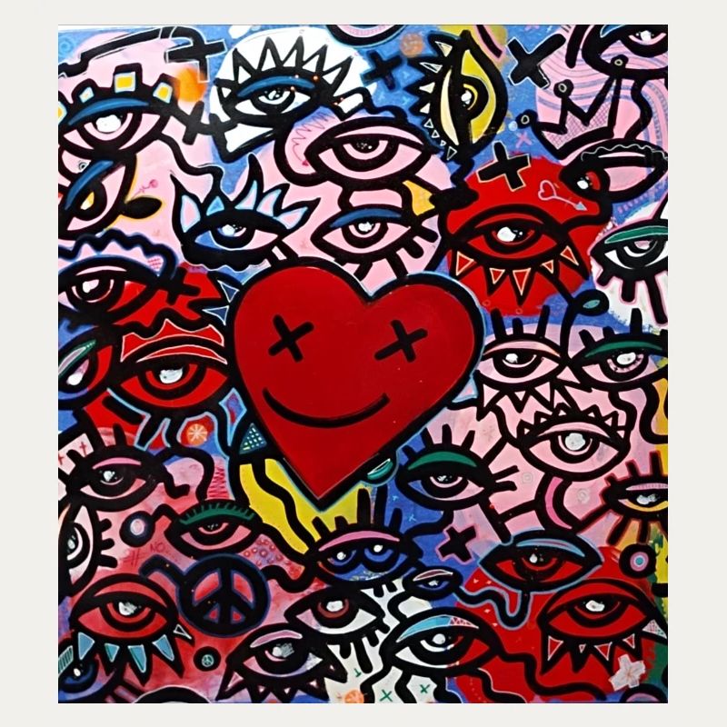 Graffiti Corazon y ojos