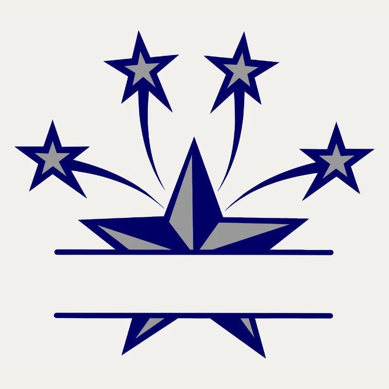 Star dark blue and grey with bar between them