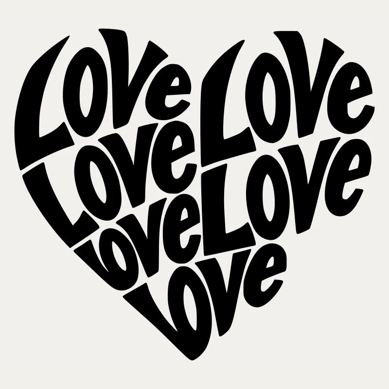 Typographie de forme de cœur d’amour - Variable de couleur