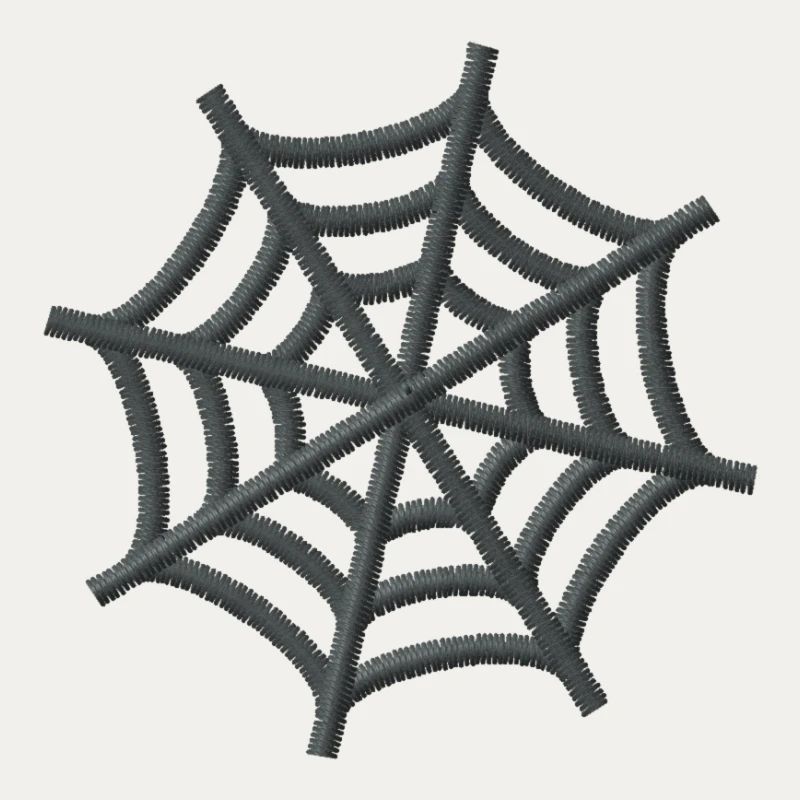 Embroidered spider web