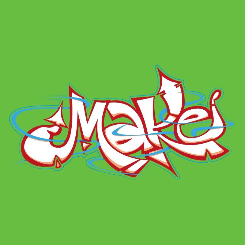 Rotes Graffiti des Wortes make