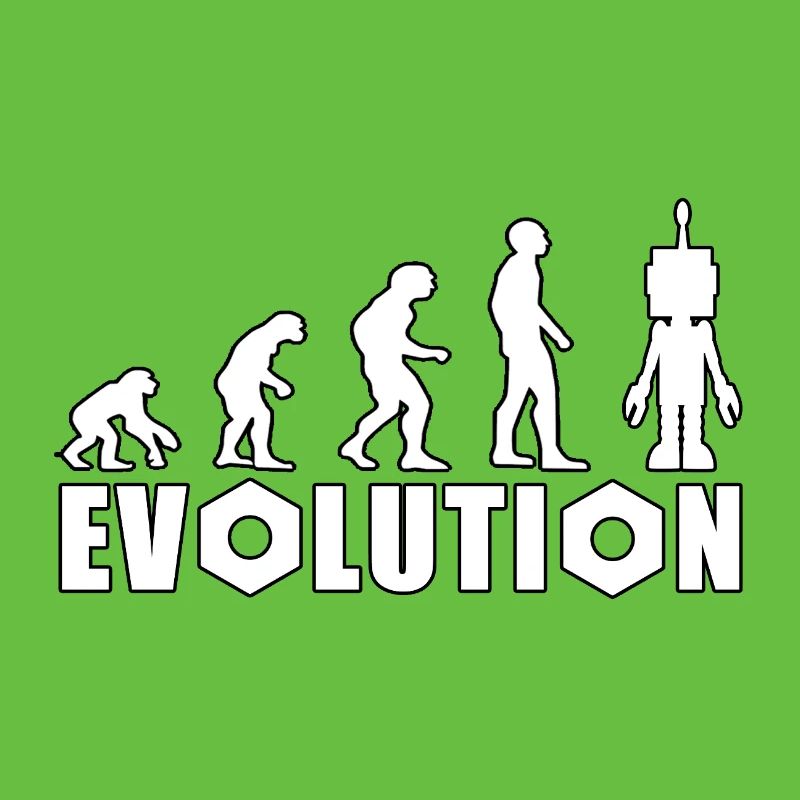 Evolution mit Roboterfigur Design