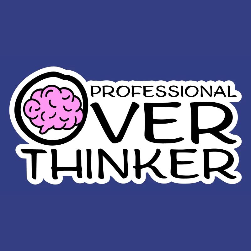 Professional Overthinker Funny Brooding Anxiety Logo