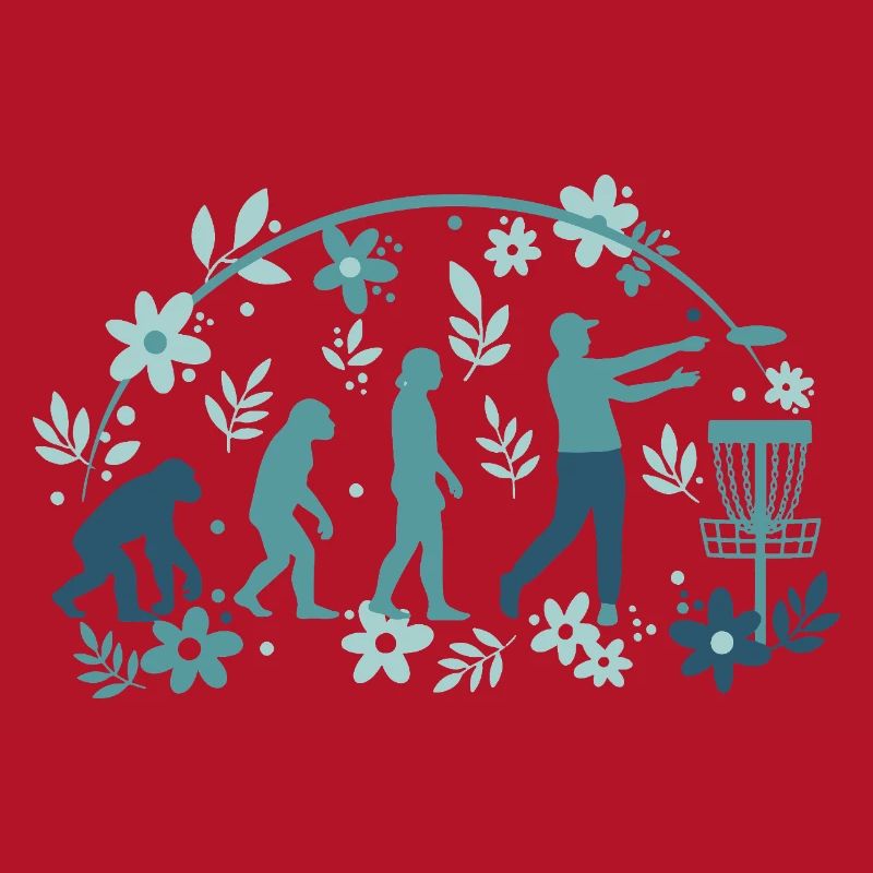Disc Golf Evolution Funny Disc Golfer Flying Disc