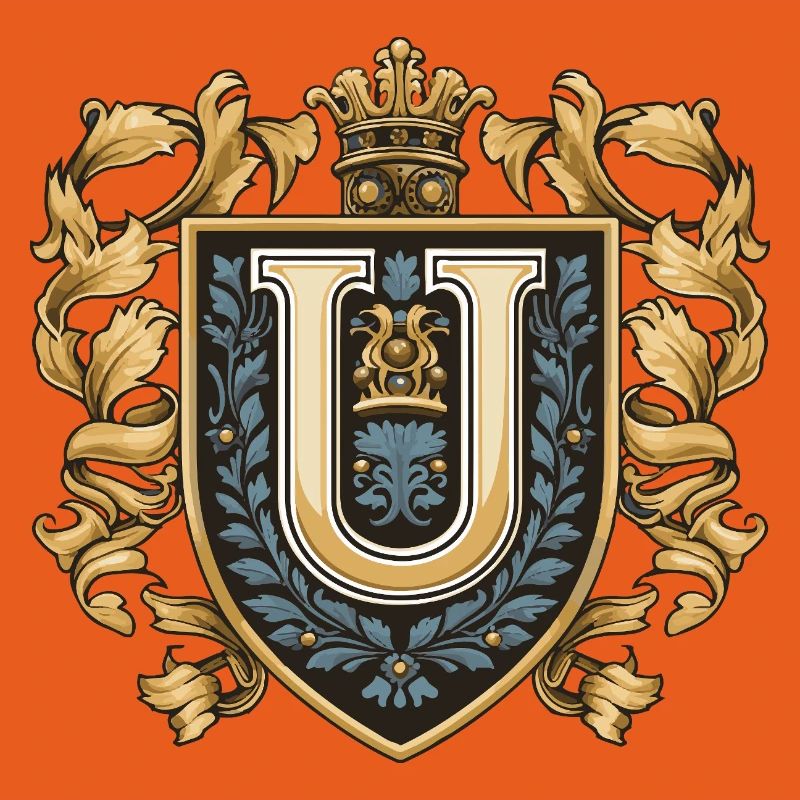 U Letter Name Crown