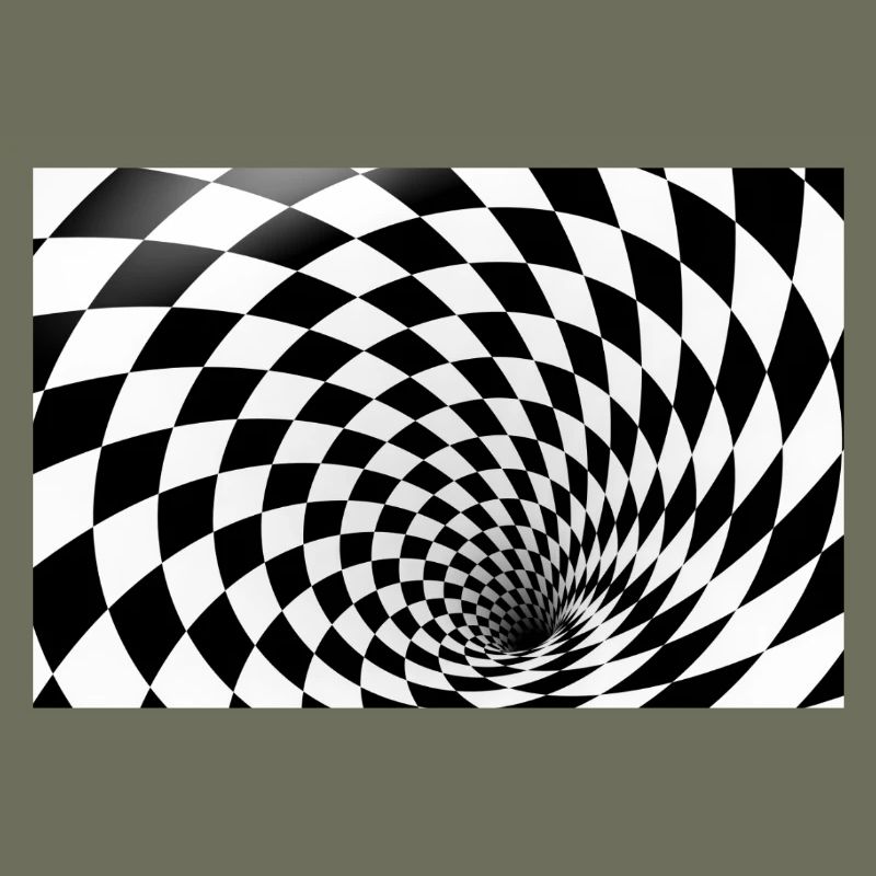Hypnotic Checkerboard Spiral