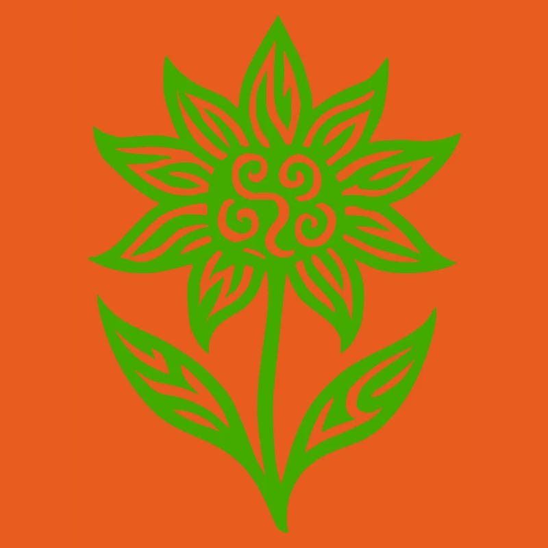 Creative flower with tribal pattern - color variable