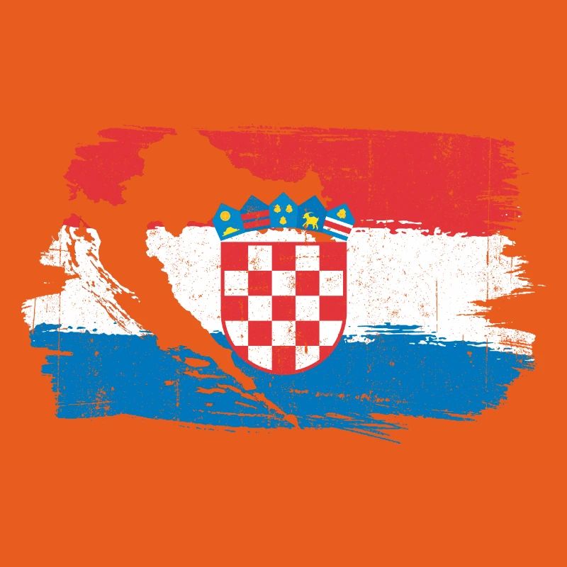 Drapeau croate à la brosse