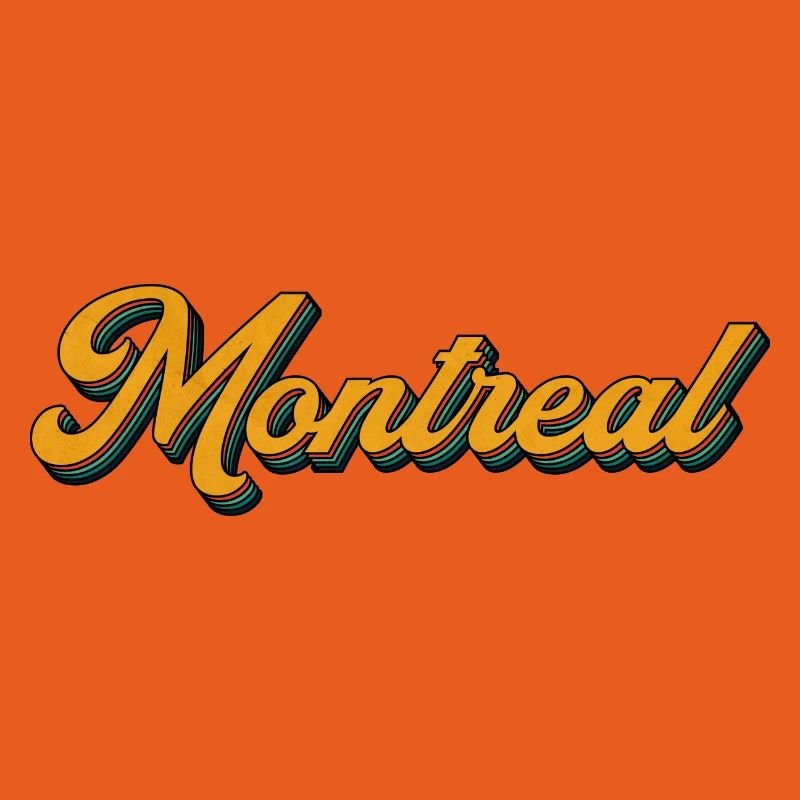 Montreal Retro Script Multicolor Shadow