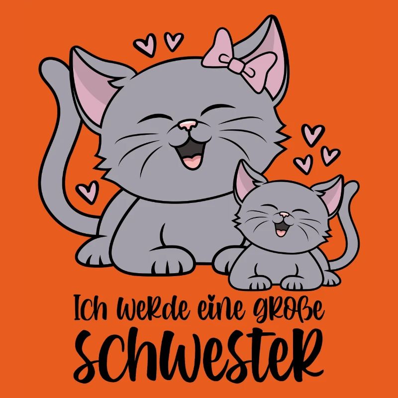 Ich werde eine große Schwester Katze Katzen Kinder