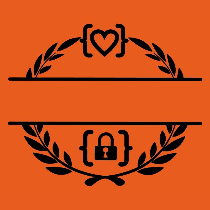 Code avec cœur et code avec cadenas couronne de laurier m