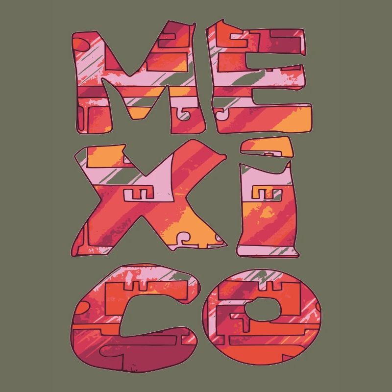 Mexico Brick Pattern Letters