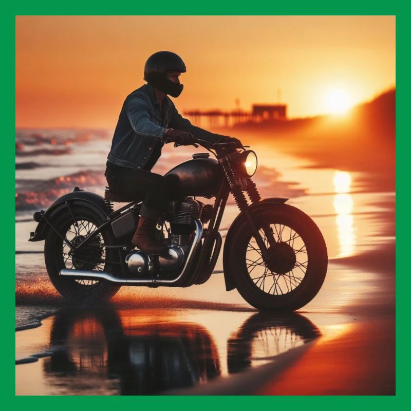 Motorcycle Old Sunset 1