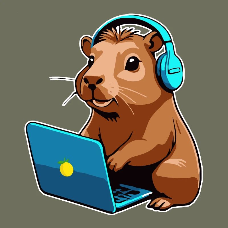 Capybara Programmer Coder Computer