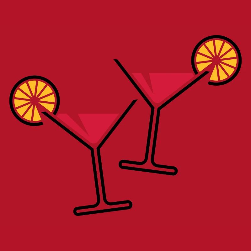 2 Cocktailgläser / Cocktail / Martini + (Rot)