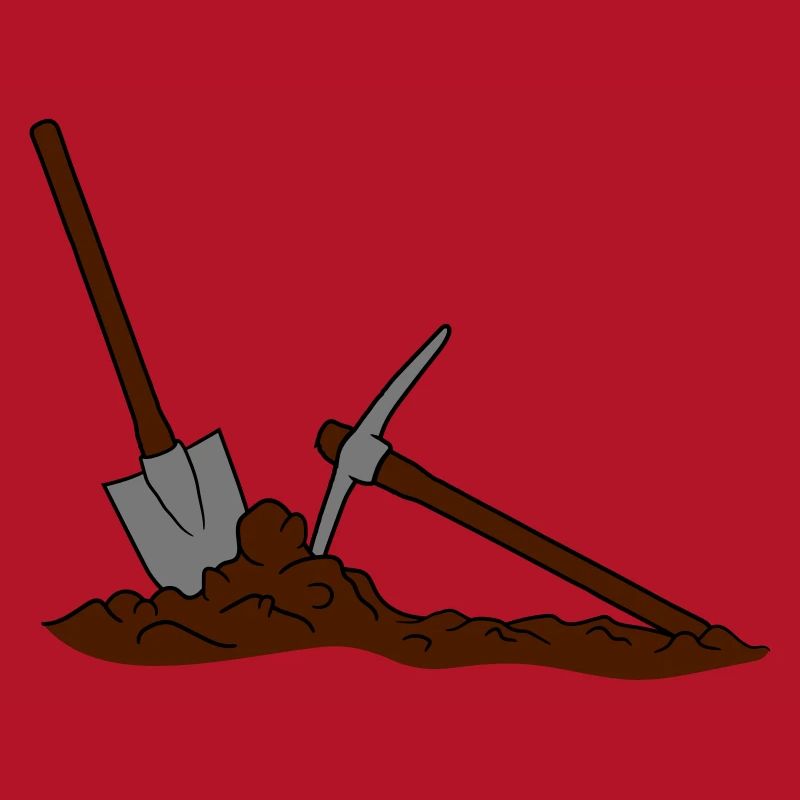 pickaxe dig hole heap shovel dig shovel pickaxe mi