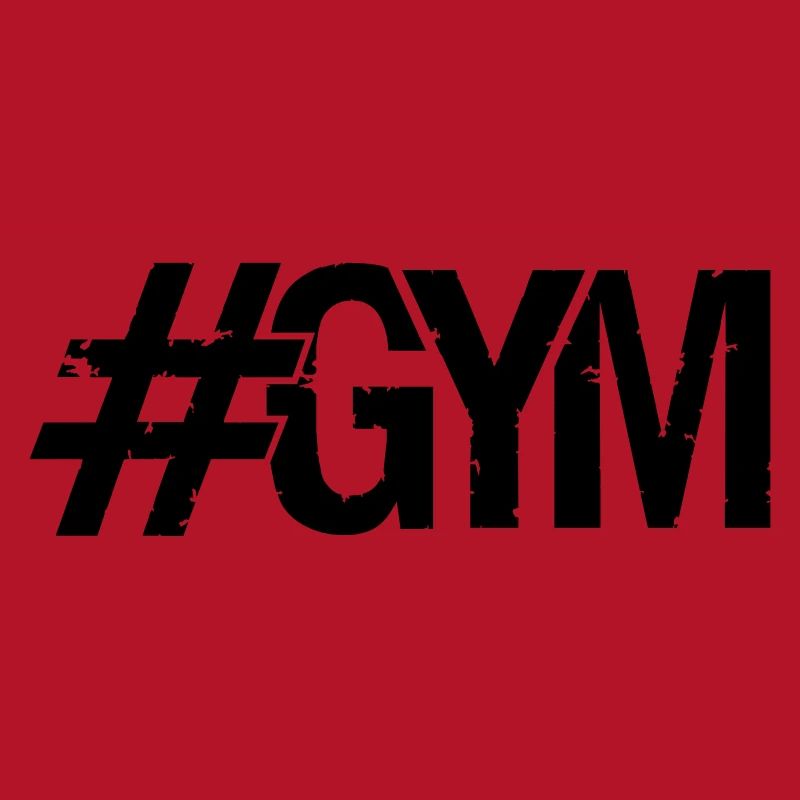 hashtag cool design gym text logo weight lifting d