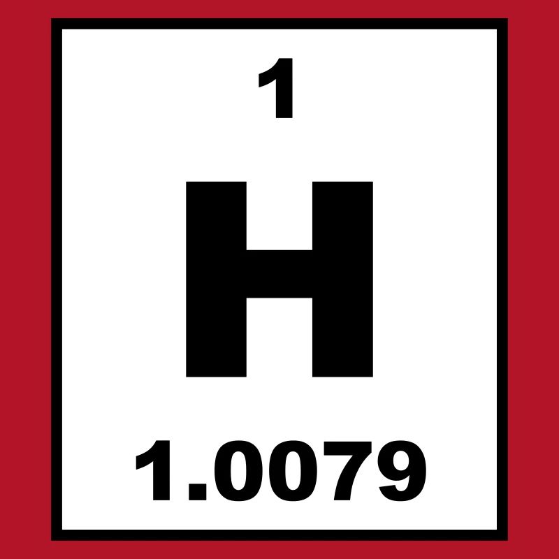 Element 1 - h (hydrogen) - Short (white)
