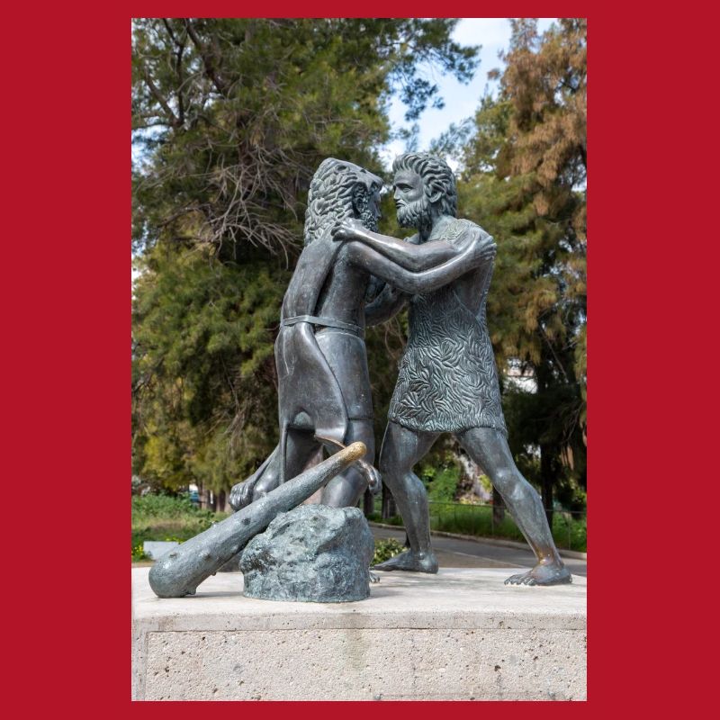 Statue des mythologischen Ringkampfes