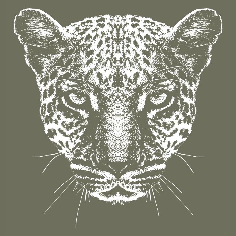 Leopard / Kopf / Grafik / Weiß