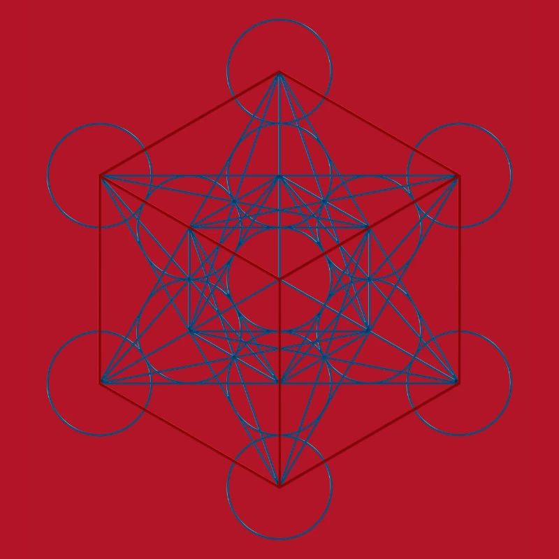Le cube de Metatron - rouge bleu