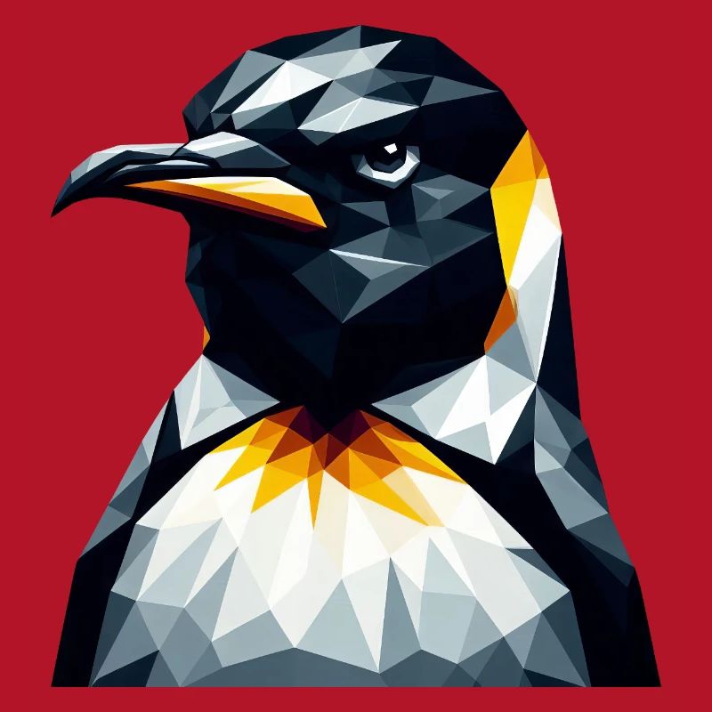 pingouin géométrique polygone math art