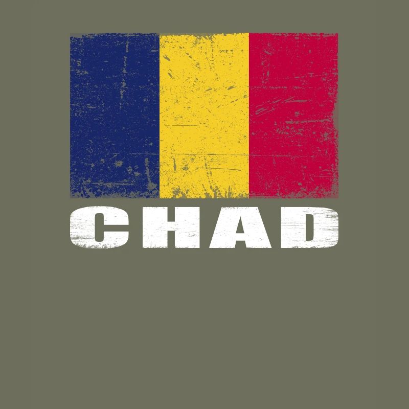 Drapeau du Tchad Grunge Drapeau du Tchad