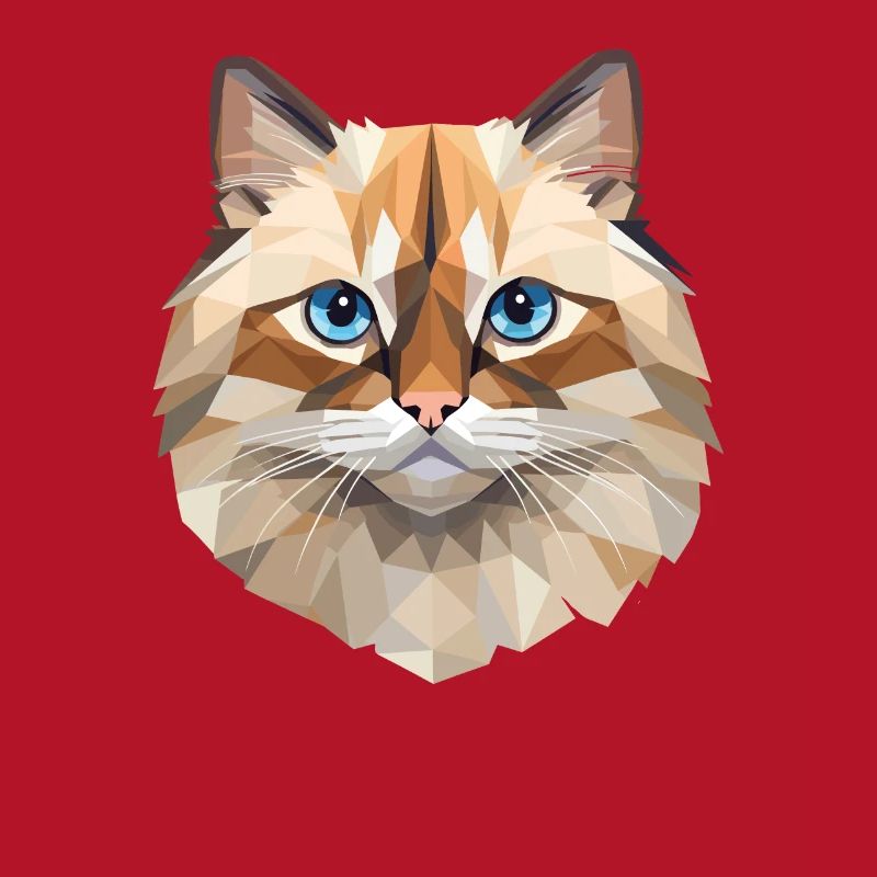 Conception de polygones de chat birman