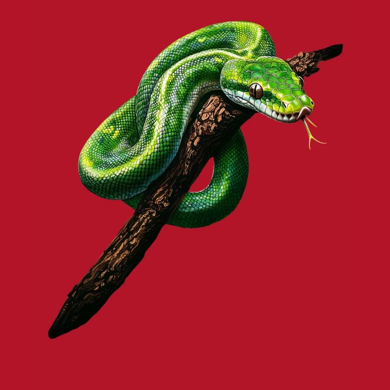 Arbre vert Python Serpents Amoureux Terrarium
