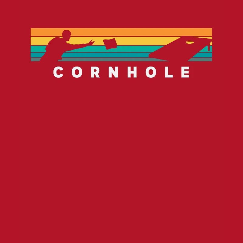 Cornhole Player Silhouette de style rétro