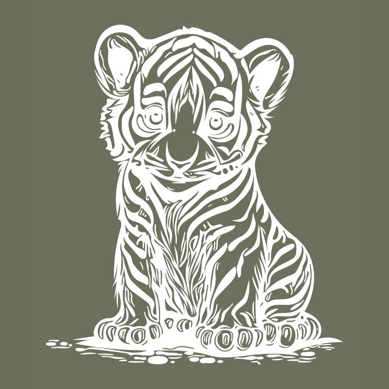 Cute little tiger with elegant striped pattern