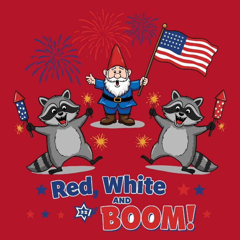 Waschbären-Feuerwerksparty zum 4. Juli