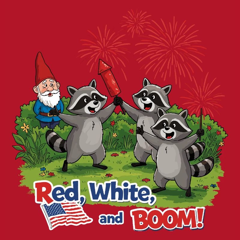 Raccoon 4th of July Fireworks Party