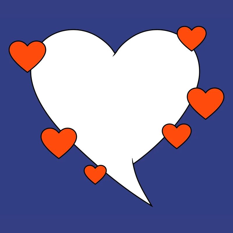 Bulle de dialogue avec des cœurs