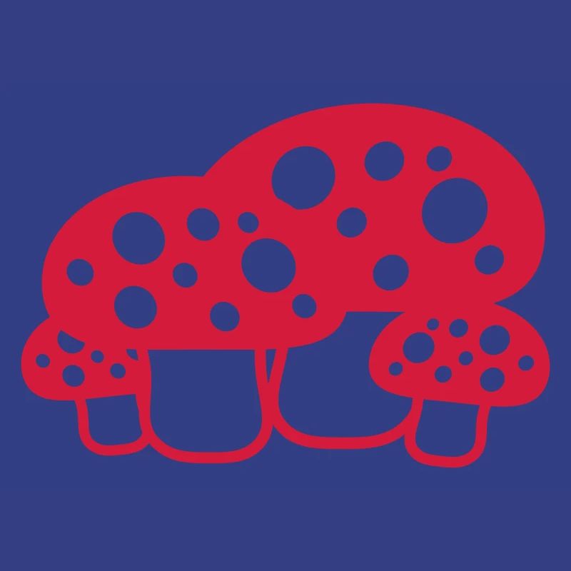 Many Mushrooms Red Dots Pattern Toadstool Fungus