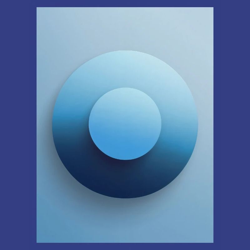 Blue Focus - Abstract 3D Circle, Blue, Gradient