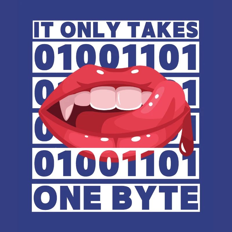 Bit bytes Binary Computer Nerd, Vampire, Dire, Jeu de mots