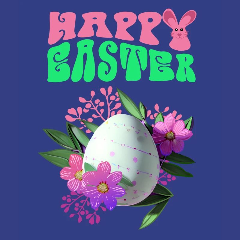 Happy Easter Flowers Easter Egg