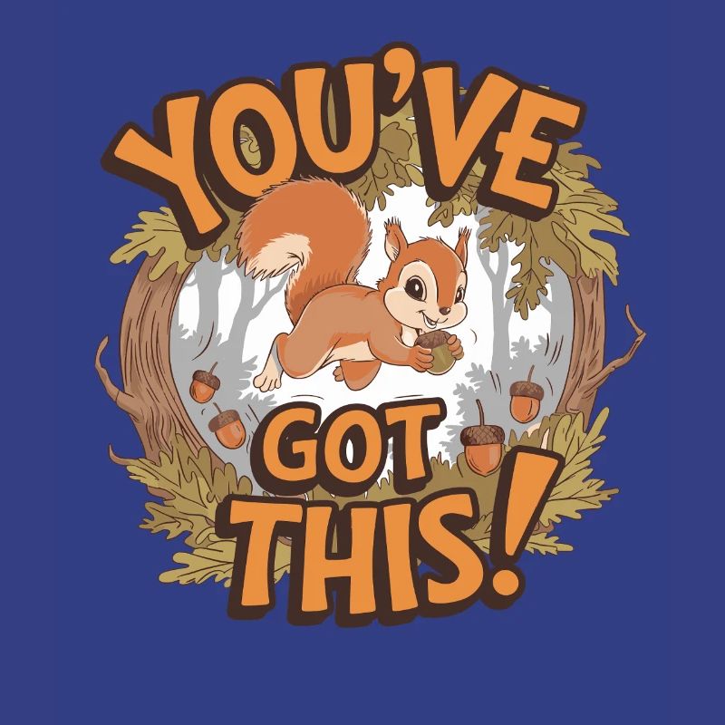 Du Schaffst Das! Eichhörnchen Mit Eichel