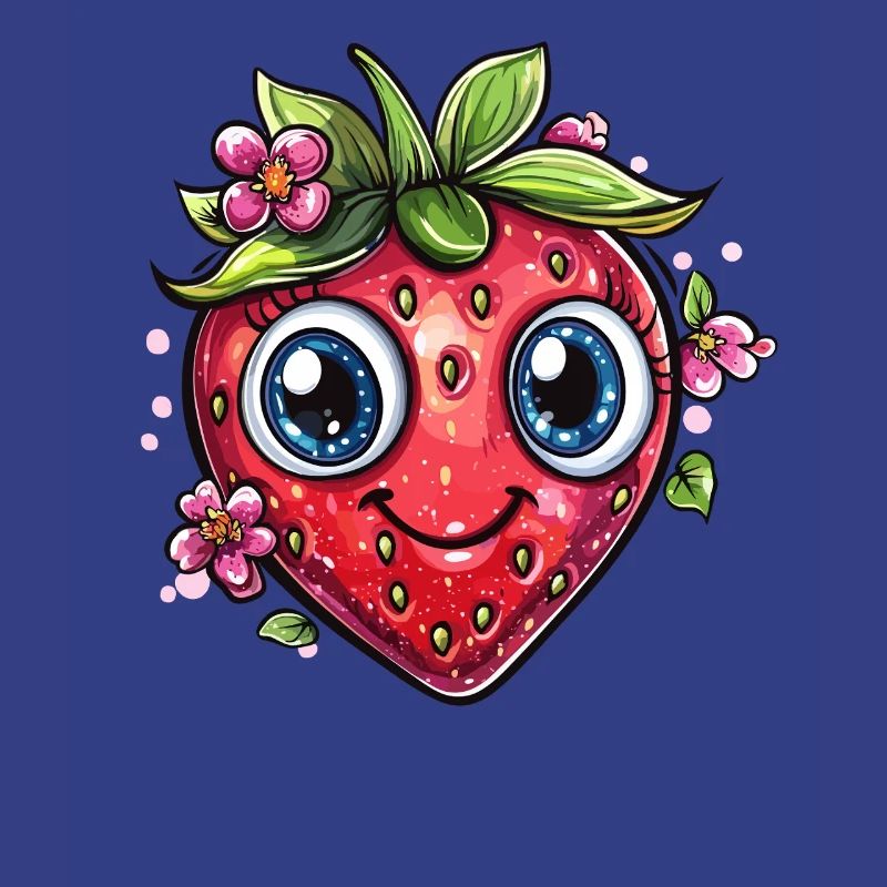 Erdbeere mit Blumenlächeln