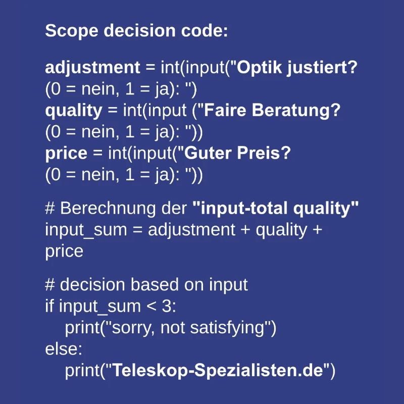 Télescope de code de décision de portée d’astronomie