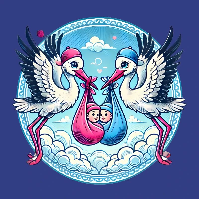 Rosa oder Blauer Storch Baby Bundle Design