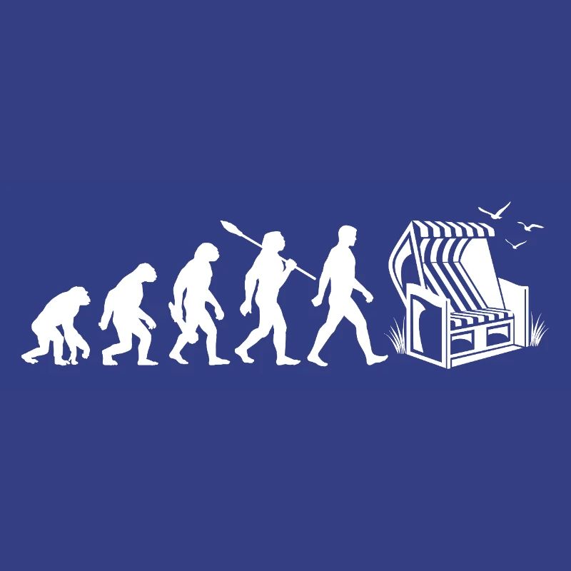 Evolution - Strandkorb - Urlaub - Meer - Möwen