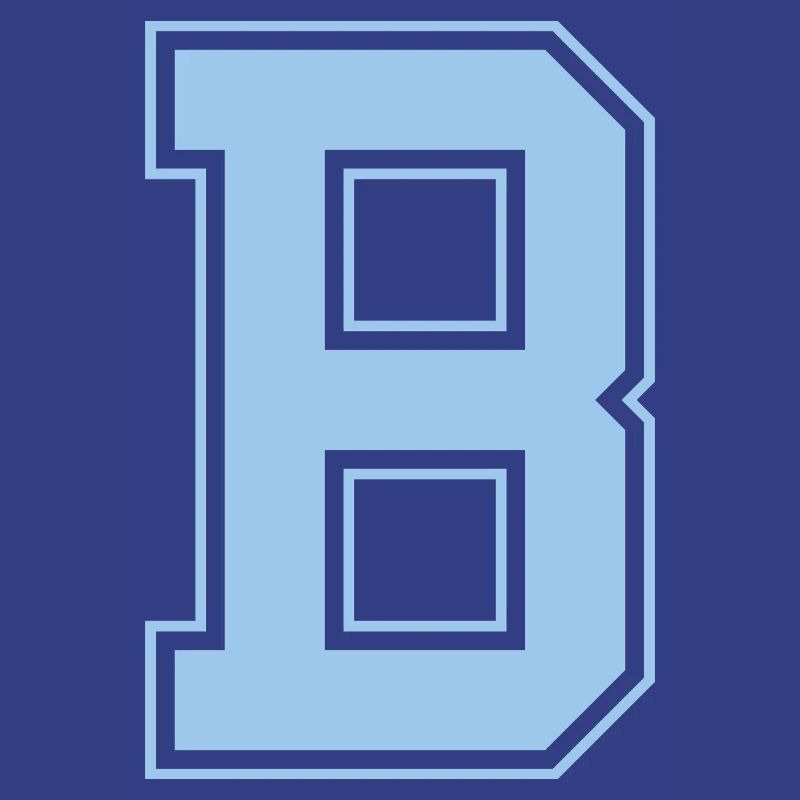 Monogram Light Blue Varsity College Initial B