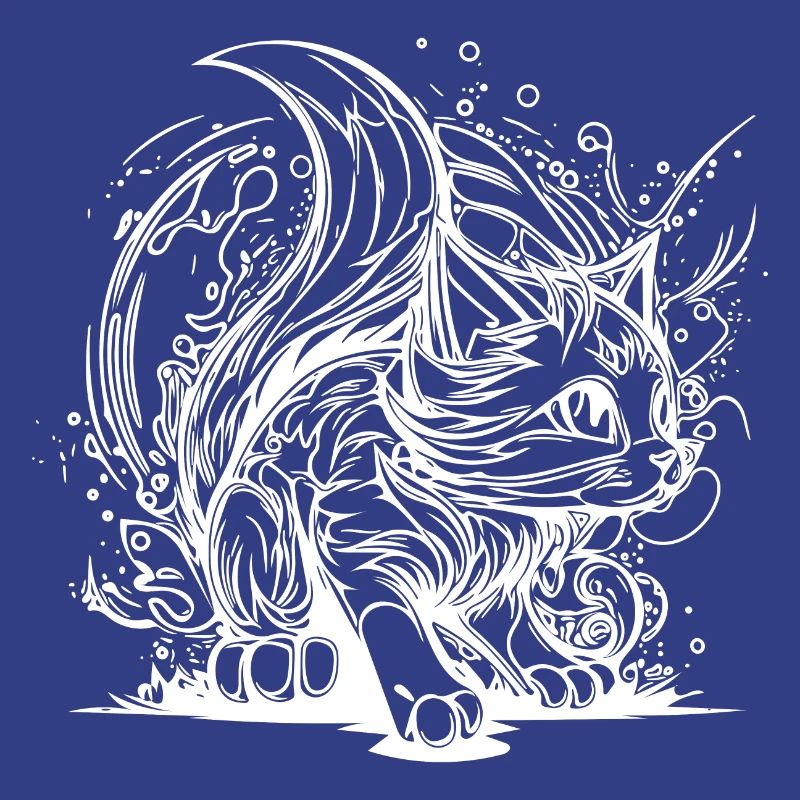 Mignon petit chat de l’espace dans le style Splash
